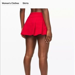Lululemon Pace Rival Skirt. Mid Rise 15” long, 3.5” liner length. Red. NWT